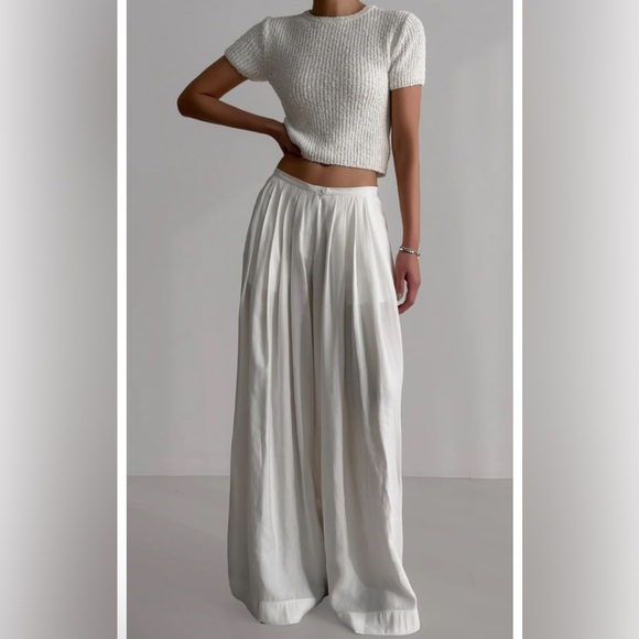 NWT The Frankie Shop Sloane Wide Leg Trousers Size L - Picture 5 of 15